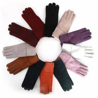 Deportes al aire libre de alta calidad Guantes de cuero hermosos guantes de lana Guantes de lana 100% puro Guantes de piel de lana219v