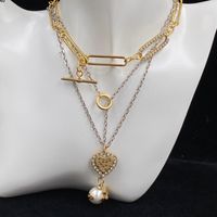 Classic Luxury Pearl Pendant Necklace Fashion Designer Lette...