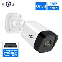 Kameras hiseU 5MP 3MP POE IP -Kamera Outdoor wasserdichte H.265 CCTV Nachtsicht P2P -Bewegungserkennung für NVR 48VIP -Kamerasip