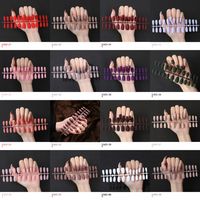 24pcs 분리 가능한 무광택 서리가 달린 색상의 거짓 손톱 팁 가짜 손톱 확장 매니큐어 DIY 아트