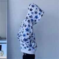 Fashion star print oversized hoodie men' s autumn and wi...