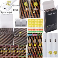 1,0 ml GLO stylos vape jetables E cigarettes 20 souches disponibles Hologram Stickers 280mAh Batterie Vapeur de cire de cire