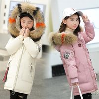 Versione coreana Inverno bambini s giù girl ragazza grande con cappuccio addensato medio lungo gx220818