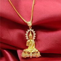 Colliers de pendentif Asie du Sud-Est Thaïlande Vendre Bouddha Choker Collier plaqué GOLL