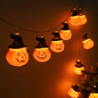 Halloween Decorative Light String Creative Night LED Ghost Festival Skull Terrorist Party Solar