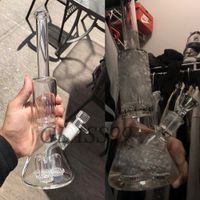 Glass Bongs Shisha Bubbler Heady Dab Rigs Straight Becher mit vier Innen -Perkolator -Wasserrohröl Brenner Eisfänger mit 18 mm Gelenk