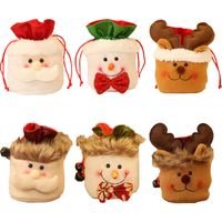 Kinder Leinen Kordelzug Apple Bag Frohe Weihnachtszubehör notwendige Festival Sack Dekoration Aufbewahrungsgeräte Süßigkeit Geschenktüte