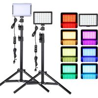 Flash Heads LED Video Light Camera POgraphy Lighting Kit mit Stativst￤nder 4 Farb -RGB -Filter zum Drehen von Streaming Studio Shooti7179738