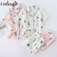 Fdfklak Cotton Maternity Pajamas For Women Summer Short Slee...