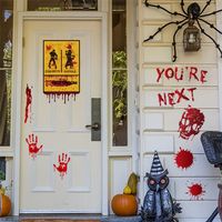Horrible Halloween Bloody Handprint adesivos de impressão de parede porta da janela para casa adesivos de decalques decoração de festa da casa assombrada Prop 220819