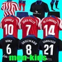 22 23 Joao Felix Atletico Madrids Soccer Jerseys Home 2022 2023 M. Llorente Correa Camiseta Football Shirts Uniforms Away Kids Kit Griezmann R. De Paul Cunha Carrasco