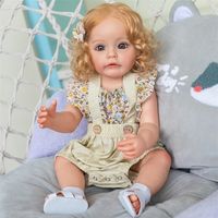 55cm Yeniden doğmuş yürümeye başlayan çocuk prenses suesue tam vücut silikon bebek bebekleri eldent paiting köklü saç banyosu kızlar için 220816