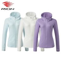 Rion Women Sunprotective Clothing المشي لمسافات طويلة مضادة للأشعة فوق البنفسجية ورياح الرياح التنفس الجافة الجافة سترة UPF 50 المعاطف الرياضية في الهواء الطلق 220818