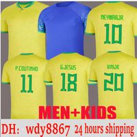 2022 2023 Camiseta de Futbol Paqueta Coutinho Brazils Soccer Jersey World Football Shirt Cup Firmino Brasil 22 23 Maillots Marquinhos Vini Jr Antony Silva Dani Alves