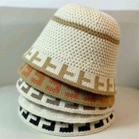 hbp stingy brim 모자 한국 버전 크로 셰 뜨개질 양모 여자 가을과 겨울 색깔 일치 니트 어부 패션 다목적 버킷 220820