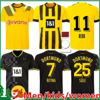 22 23 Jerseys de futebol Haller Reus Dortmund Neongelb Bellingham Hummels Brandt Men Kit Kit Maillot de Foot 2022 2023 Tops Futebol camisa