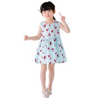 Princess Girls Dress Costume Cherry Print Cloths for Kids Baby Slobess A-Line Dresses Girl Christfic Party Clothing252t