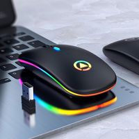 Mouse de mouse recarreg￡vel sem fio LED silencioso LED iluminado Backlit REDES USB ERGONONOMIC MOUSE ERGONOMIC