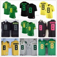 NCAA Oregon Ducks College Football Wear 8 Marcus Mariota Jerseys Green Yellow Stitched Sewing Black White Jersey Jerseys