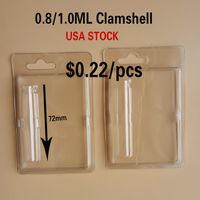 USA Stock Vape Cartridges Clamshell Пластическая упаковка 510 потока E -Cig Atomizer PET PP Blister упаковка Оптовая цена быстрая доставка