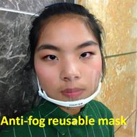 Çevre Dostu Yenilik Temiz Plastik Spit Muhafızları Yüz Maskesi Gülümseyen Yüz Cook Garson Garson Bar Görevlisi Anti-Frost Maske Anti-238W
