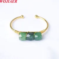 Bracelet de bracelet de bracelet de bracelet à manchette en pierre naturelle de style rétro pour les femmes 2022 TREND FILLES GOL COULEUR OUVERS
