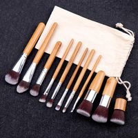 11 pezzi Set Women's Fashion Brushs Wooden Foundation Cosmetic Honeshadow Honeshadow Brush Brush Sches Strumenti Pincel Maquiagem263f