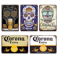 2021 New Corona Capta de Cerveja Extra Capa Decora￧￣o de Parede Decora￧￣o de Metal Metal Sign Vintage Pub Bar de banheiros Casa da praia Sala de estar Man Cave Decora￧￣o 319C