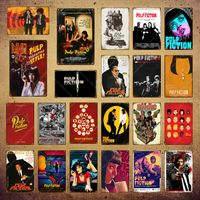 2021 Funny Classic Movie Wall Poster Pulp Fiction Wall Sticker Vintage Vintage Metal Signs Bar Pub Cafe Home Room Decor