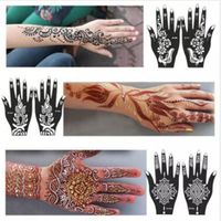 Voller neuer 1pcs Indien Henna Temporäre Tattoo-Schablonen für Handbein Füße Körperkunstvorlage Körperdecal für Hochzeit NB137 1930