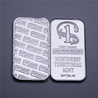 1 Troy Ounce 999 Fine Silver Bullion Bar Northwest Teeritorial Mint Silberstange Silber-plattierte Messing No Magnetism2457