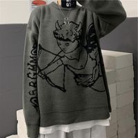 Men' s Sweaters Punk Harajuku Angel Hip Hop Street Crew ...