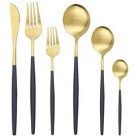 1 2 set Gold Sorrocking Set Knife Spoon Futware de cucharada 304 Cortuajas de acero inoxidable Caderas de cocina mate 234T