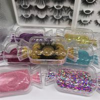 ВСЕГО косметическая пластиковая упаковка ресниц красочная милая конфеты прозрачная ложная ресниц коробка 3D ласы для хранения норки Clea293q