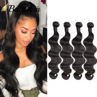 Poules de cheveux br￩siliens extensions Extensions Body Wave Virgin Remy Hair Wafts Quality Malaysia Peruvian Indian Double Double Trade 4pc 8a Bellahair