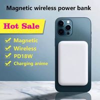 Electronics Power Bank الهاتف المحمول الحث المغناطيسي PowerBank 5000mAh لأجهزة iPhone Magsafe الشاحن اللاسلكي الشاحن القابل لإعادة الشحن