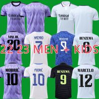 2023 Benzema Finals Soccer Jersey 21 22 23 Shirt calcistica Real Madrids Camavinga Alaba Modric Valverde Quarta Camiseta Men Kids 2021 2022 Tchouameni