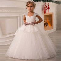 키즈 흰색 드레스 여자 결혼식 생일 댄스 프롬 가운 여자 새해 의상 공주 드레스 아이를위한 6 세 14 년 의류 j190508237y