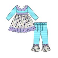ملابس الأطفال سراويل الكشكشة مجموعات الفتيات البوتيك أزياء أزياء طفلة الملابس 258F