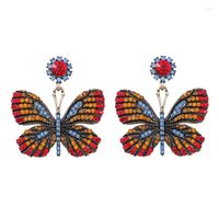 Pendientes colgantes de pendientes 3Colors Vintage aleaci￳n de diamantes de diez rhinestone joya de mariposa joya para mujeres colecci￳n de ni￱as modernas pendientes