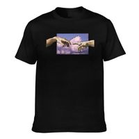 Magliette maschili Creazione di Adam Michelangelo Mano Maglietta Vintage Man Sculpture Art Art Shirts Stamping Round Neck Premium Tshirt Cottonme Cottonme