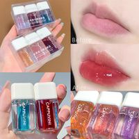 7 colores Peque￱osa labio cuadrado Lip Lip Transparent Lip Gloss Glaze Glaze Glaze Lipstick Lips Glojes Cosm￩ticos a granel