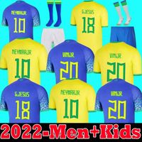 S-4xl brasil neres coutinho futbol forması 2022 Camiseta de futebol brezils g.jesus vinicius jr 22 23 marcelo futbol gömlek erkek çocuk kit set set üniformaları