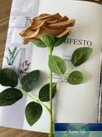 Großhandel dekorative Blumen Wasser Toffee künstliche Rosenblume mit langen Stielen Seide im Großhandel für Hochzeits Heimparty -Bürodekoration