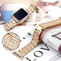 Para las bandas de relojes Apple Watch, correas inteligentes con estuches, joyas de diamantes de diamante de diamantes de joyas de reemplazo de metal Iwatch 38 mm 44 mm 41 mm 42 mm 44 mm 45 mm