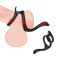 Vibratrice masseur double pénis toys pour hommes massage de la prostate érection en silicone