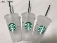 2022 Starbucks Taza 24 oz/710ml Angel ambiental Goddess Vazgas de plástico reciclables portátiles resistente al calor de paja de paja 10 piezas