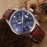 Top Fashion Quartz Man Man Watches Pilot Series multifuncional relógio de couro Montre de Luxe336U