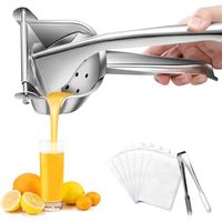 KITESSENSU Stainless Steel Fruit Juicer Golden Heavy Duty Manual Juice Squeezer for Citrus 