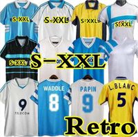 1990 Retro Soccer Jersey 05 06 91 92 93 98 99 Marseille Waddle Cantona Papin Cantona Desailly Classic Return Football Shirt